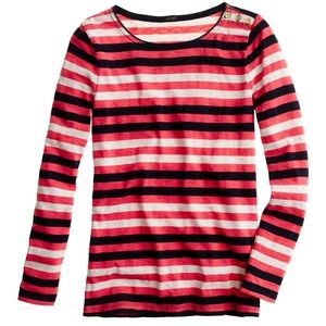 J.Crew Red Stripe Painters Tee Shirt Size XXS